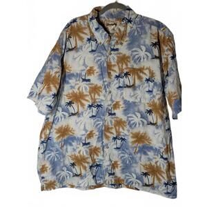 Wrangler Authentic Western Wear XXL Casual Hawaiian Palm Trees Shirt